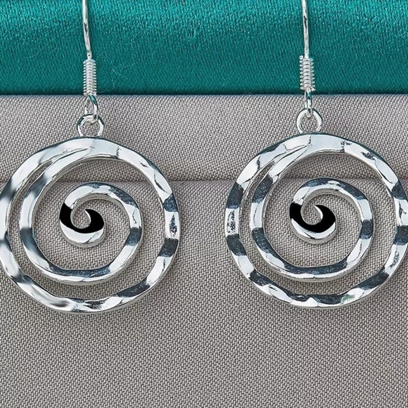 Boutique Jewelry - NEW | Spiral Hammered 925 Sterling Silver Earrings